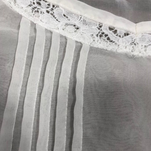 PS Aeropostale Girls Blouse Sheer Lace Pleats - Picture 3 of 8